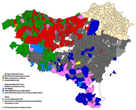 For what we are... they will be: Electoral map of the Southern Basque Country