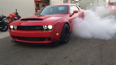 Dodge Demon Does Massive Burnout! - YouTube