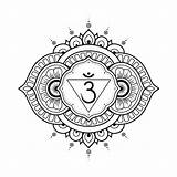 Third Eye Chakra Mandala sketch template