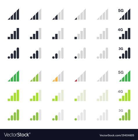 Signal strength indicator signs Royalty Free Vector Image