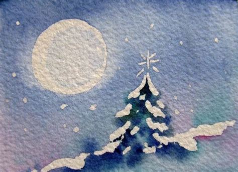 "Christmas Moon" - Christy DeKoning | Moon art, Christmas art, Christmas watercolor