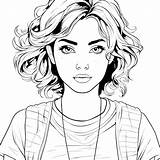 Girl Cartoon Vector Coloring Page  Premium AI Generated sketch template