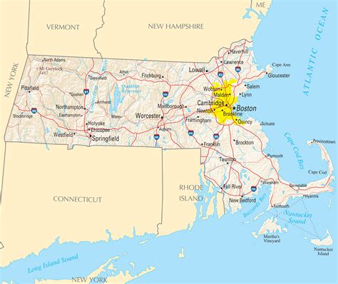 Massachusetts Reference Map • Mapsof.net