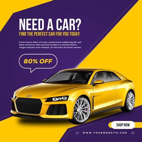 Rent Car Social Media banner Templates on Behance