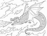 Printable Fire Breathing Dragon Coloring Page sketch template
