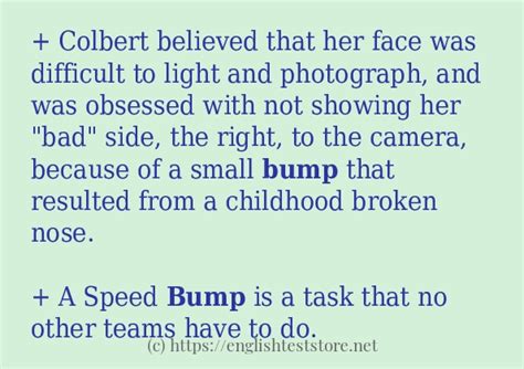 How to use in-sentence of "bump" - EnglishTestStore Blog