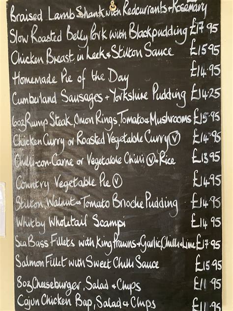 Menu at Star Inn pub & bar, Tideswell