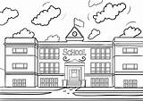 Elementary School Building Coloring Pages sketch template