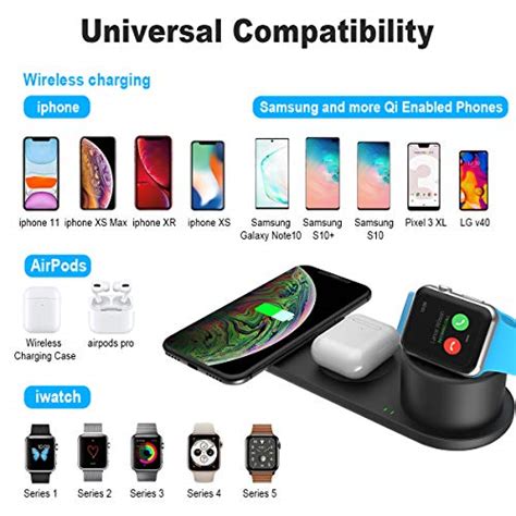 Kartice Wireless Charging Station 3 in 1 Compatible with Apple Products Watch SE 6 5 4 3 2 1 ...