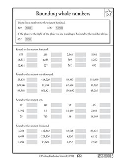 Rounding whole numbers | 4th grade Math Worksheet | GreatSchools