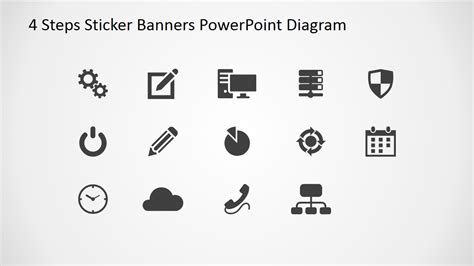 4 Step Sticker Banners for PowerPoint - SlideModel