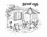 French Cafe Coloring Page Sketch sketch template