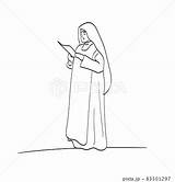 Coloring Pages Nun sketch template