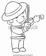 Violinist Fiddler Element Coloring Page Cartoon Stock Vector Royalty  sketch template