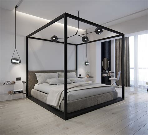 Monochrome bedroom on Behance