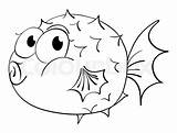 Porcupine Fish Clipart Coloring sketch template