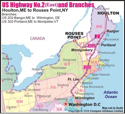 US Route 2 Map, US Highway 2: Everett, WA to St. Ignace, MI