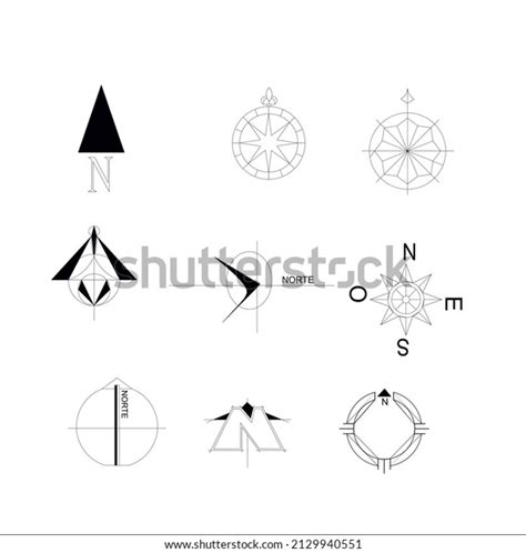 North Symbol Architectural Floor Plans Photoshop Stock Illustration ...