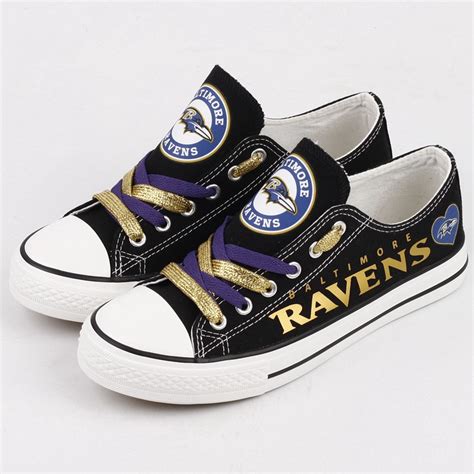 Baltimore Ravens shoes black low top Canvas Shoes style#1 -Jack sport shop