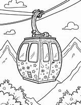 Cable car With Fun Patterns coloring Page 1 sketch template