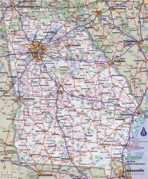 Large Detailed Roads And Highways Map Of Georgia State | Images and Photos finder