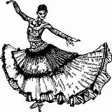 Flamenco Dancer Coloring Page · Creative Fabrica sketch template