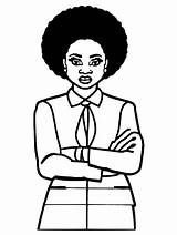 Beautiful African American Businesswoman Coloring Page · Creative Fabrica sketch template