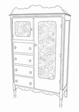 Online coloring pages Coloring page Wardrobe Furniture Download Print  sketch template
