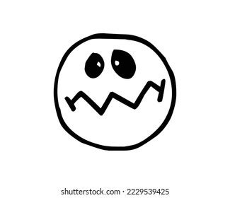 Hand Drawn Emoji Black White Design Stock Vector (Royalty Free) 2229539425 | Shutterstock