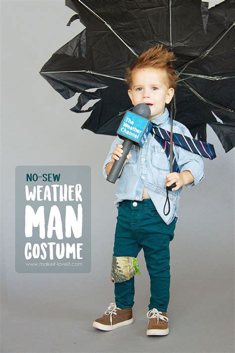 Make a NO-SEW Weatherman Costume | Diy halloween costumes for kids, Themed halloween costumes ...