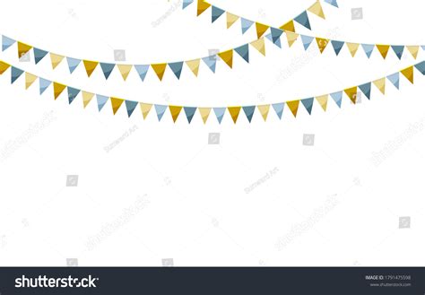 Elegant Paper Bunting Party Flags Isolated Stock Vector (Royalty Free ...