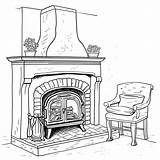 Fireplace coloring Page – Coloring Corner sketch template
