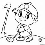 Cute Cartoon Golfer Coloring Page 2131 1708 sketch template