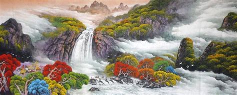 Chinese Waterfall Painting 1134002, 96cm x 240cm(38〃 x 94〃)