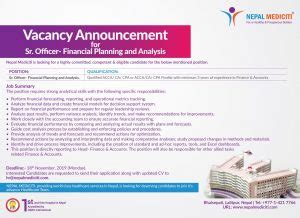 ACCA Vacancy -Nepal Medicity Hospital