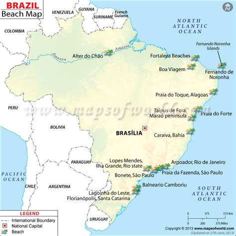 Brazil Beaches Map | Map of Brazilian Beaches