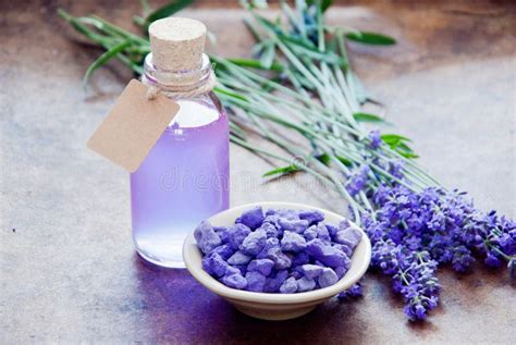 Lavender Aromatherapy Oil and Scented Stones Stock Photo - Image of ...