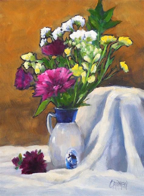 Daily Painters of Florida: Spring Bouquet, 6x8 Original Oil on Canvas, Floral Painting