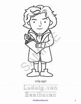 Famous Composers Coloring Book Level A  Made By Teachers sketch template