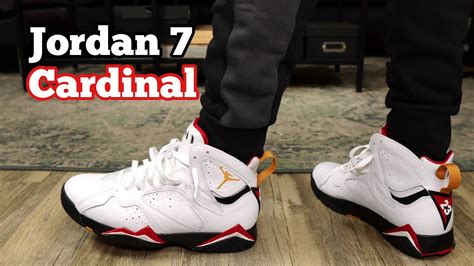 Jordan 7 Cardinal Review and On Foot - YouTube