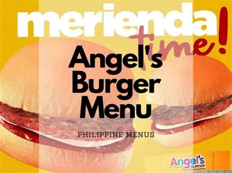 Angel's Burger Menu Philippines (2024) — Philippine Menus