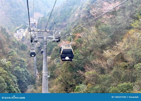 Cable Car Way To Tianzi Mountain,Zhangjiajie National Forest Park,Hunan,China Stock Image ...