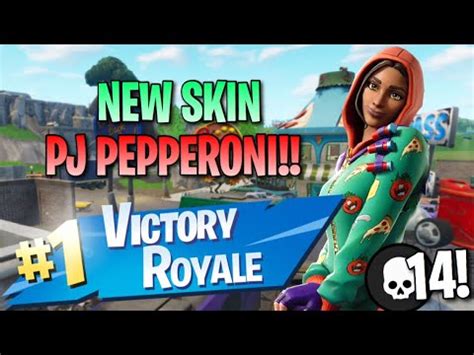 New PJ Pepperoni Skin!! 14 Elims!! - Fortnite: Battle Royale Gameplay - YouTube