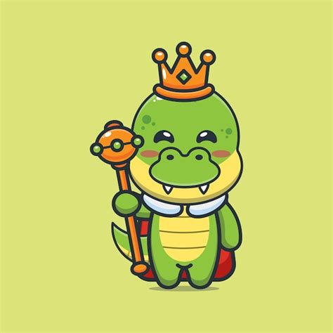 Premium Vector | Cute dinosaur king cute animal cartoon illustration