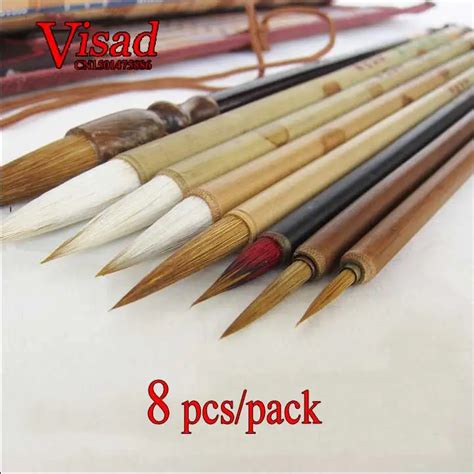 8 pcs/pack Chinese brushes pen artist painting supplies watercolor brush lian brush badger brush ...