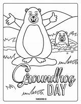 4 Adorable Groundhog Day coloring pages For Kids sketch template