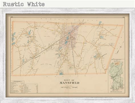 MANSFIELD Massachusetts 1895 Map Replica or GENUINE - Etsy