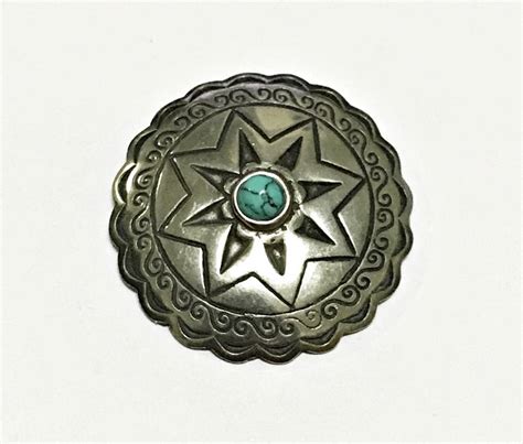 Western conchos leather craft stud rivet screw back turquoise | Etsy