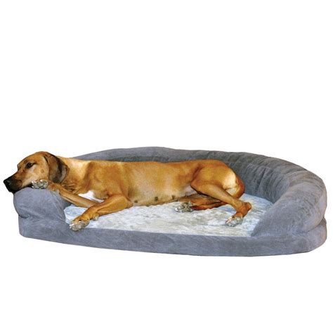 K&H Pet Products Ortho Bolster Sleeper Extra Large Gray Velvet Dog Bed-4732 - The Home Depot