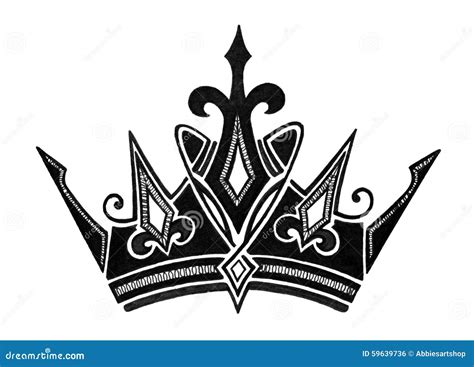 Royal Crown Design in Black and White for King Queen Prince or Princess, or Success Concept ...